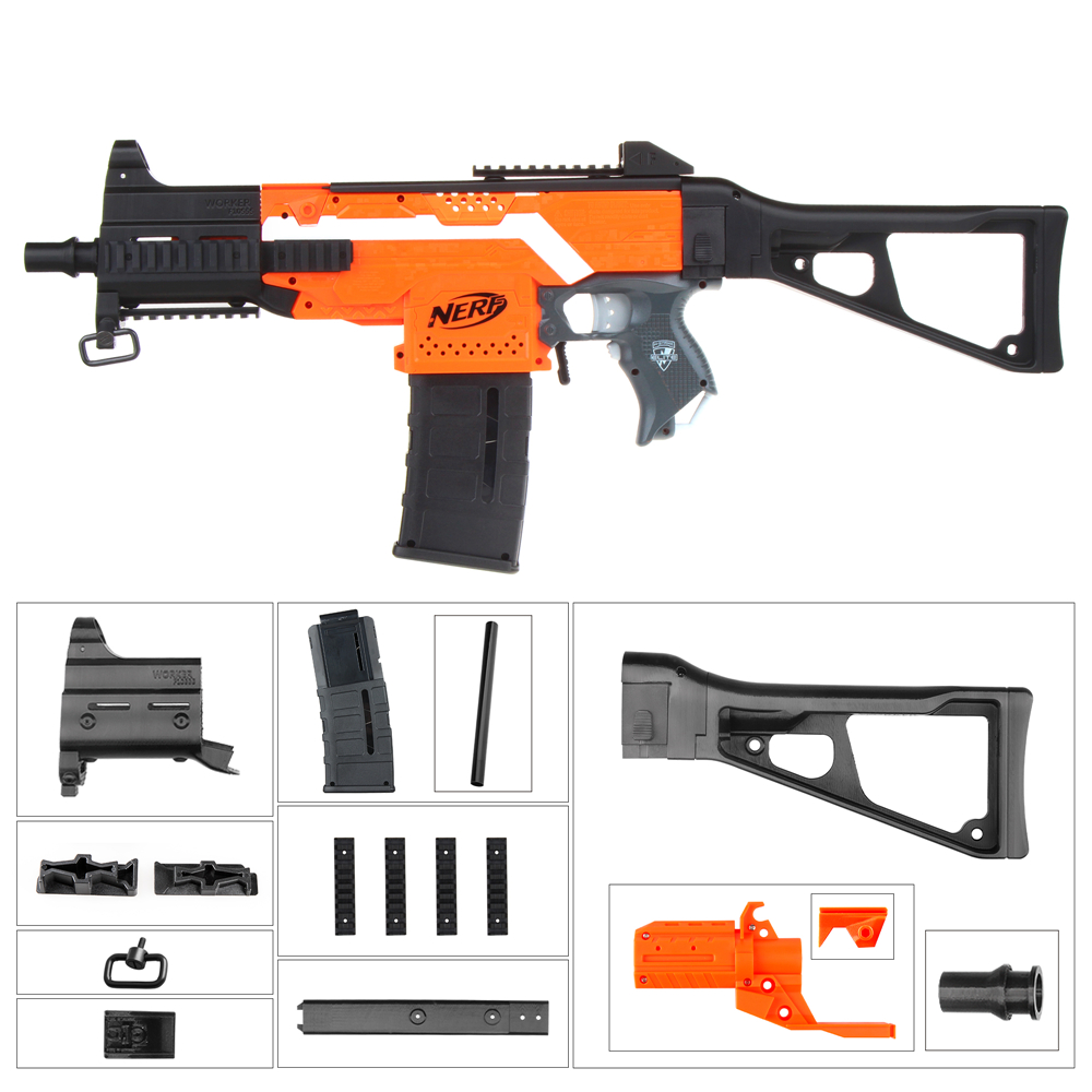 Worker Mod F10555 Style(Orange Adaptor) for Nerf N-Strike Stryfe Blaster | Worker Nerf Mods - Workermod.com